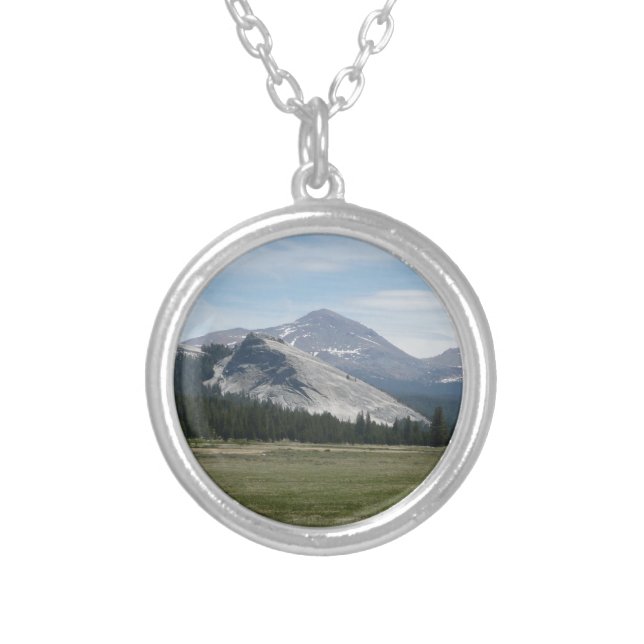 Sierra Nevada Mountains III Yosemite National Park Silver Plated Necklace (Front)