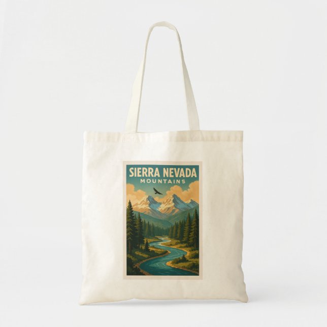 Sierra Nevada Mountains Scenic Tote Bag (Front)