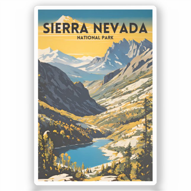 Sierra Nevada National Park Traditional Travel Sticker (Front)