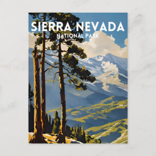 Sierra Nevada National Park Vintage Postcard