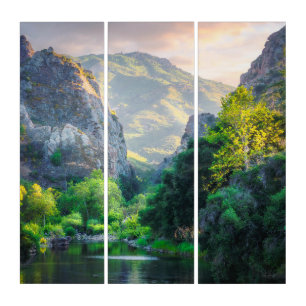Sierra Nevada River Canyon Triptych California Set