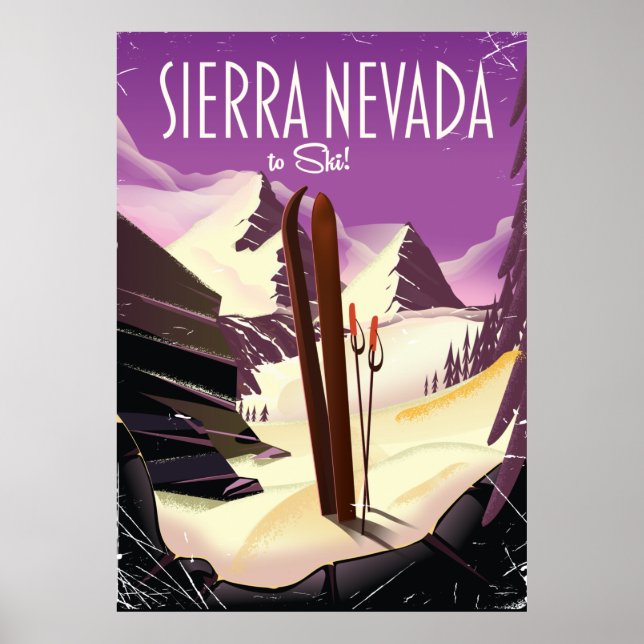 Sierra Nevada vintage ski poster (Front)
