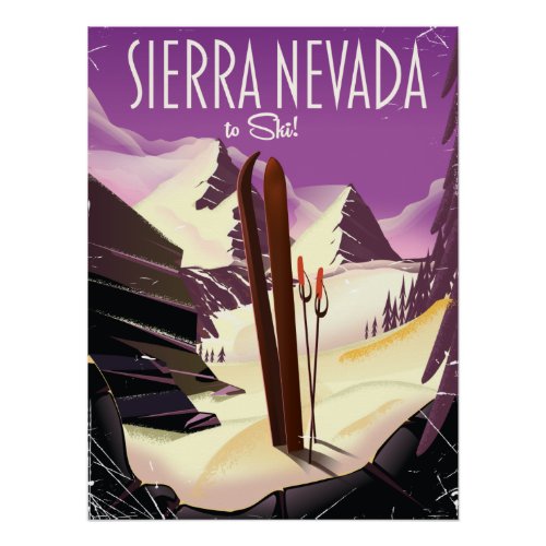 Sierra Nevada vintage ski poster