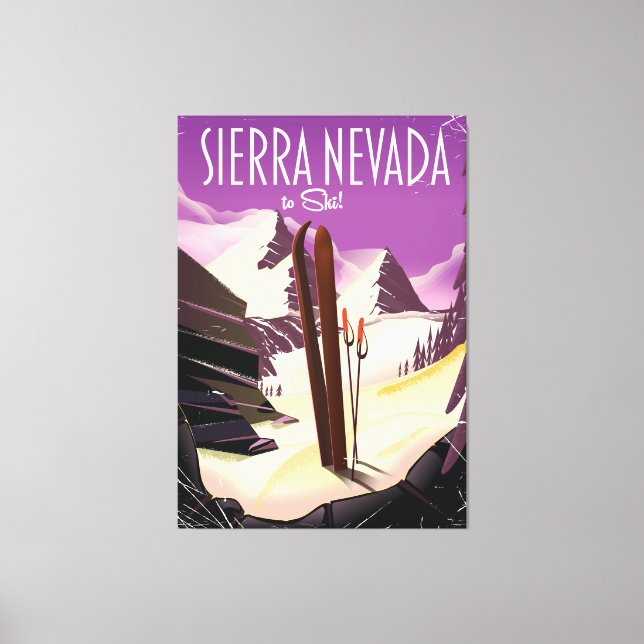Sierra Nevada vintage ski poster Canvas Print (Front)