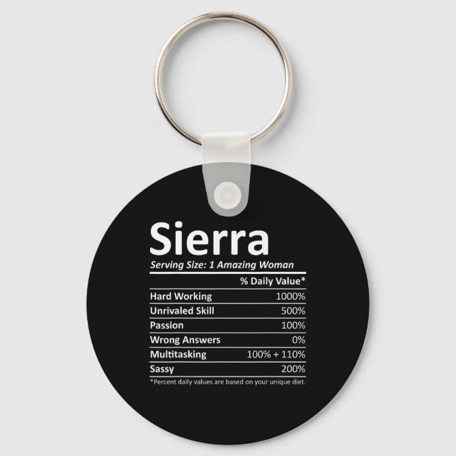 Sierra Nutrition Personalized Name Funny Christmas Keychain (Front)
