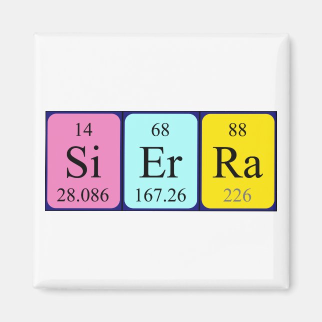 Sierra periodic table name magnet (Front)