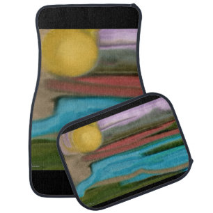 Sierra Sunrise Abstract Art Car Mat