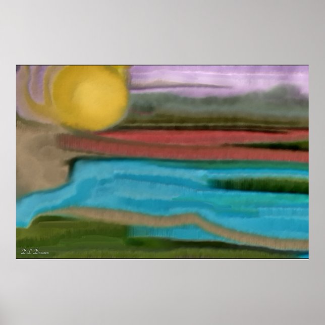 Sierra Sunrise Abstract Art Poster (Front)