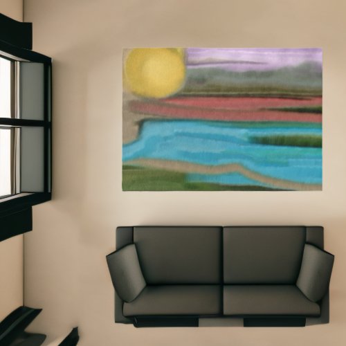 Sierra Sunrise Abstract Art Rug