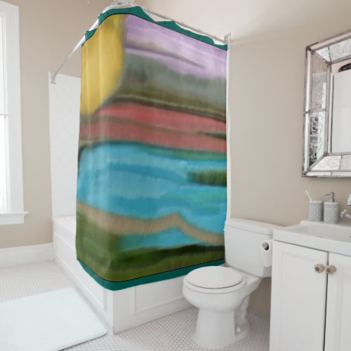 Sierra Sunrise Abstract Art Shower Curtain