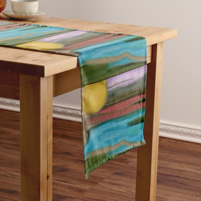 Sierra Sunrise Southwest Abstract Art Medium Table Runner (In Situ)