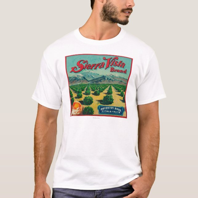 Sierra Vista Brand Citrus Crate Label T-Shirt (Front)