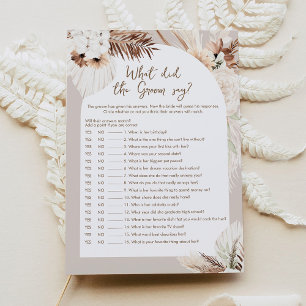 SIERRA What Did The Groom Say Bridal Game Card