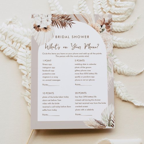 SIERRA Whats on your Phone Bridal Shower Game  Invitation