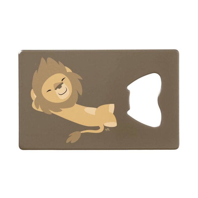 Siesta! Cute Cartoon Lion Credit Card Bottle Opener (Front (Horizontal))