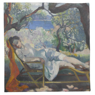 Siesta (Jeanne Sleeping in a French Garden) Cloth Napkin
