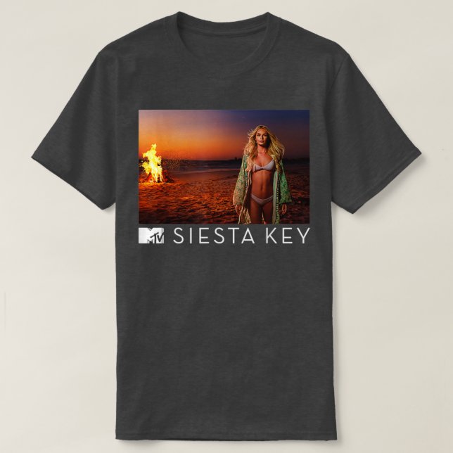 Siesta Key Beach And Girl T-Shirt (Design Front)
