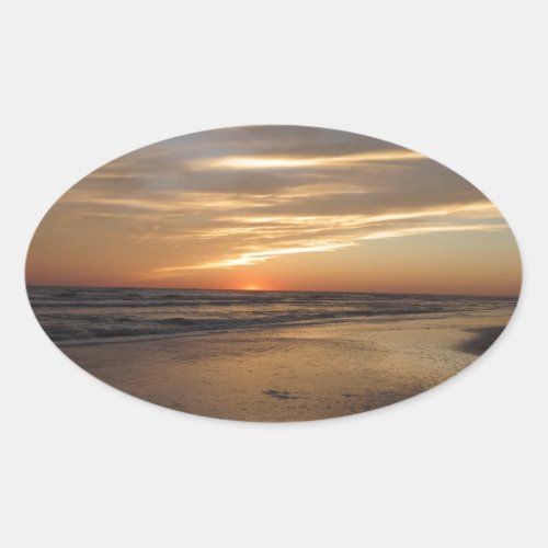 Siesta Key Beach Sunset Oval Sticker