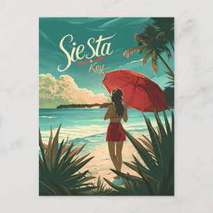 Siesta Key Beach Travel ad Postcard