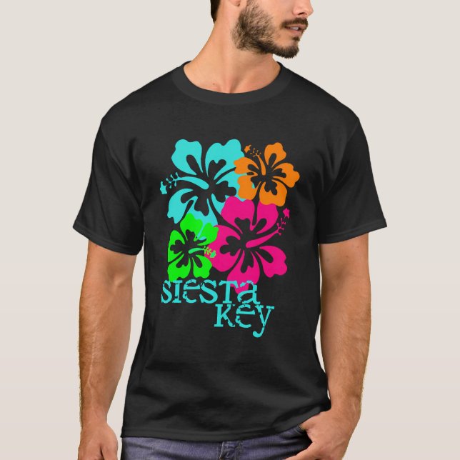 Siesta Key Beach Tropical Tee Shirt (Front)