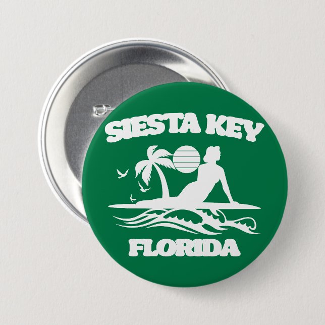 Siesta Key Florida  Button (Front & Back)