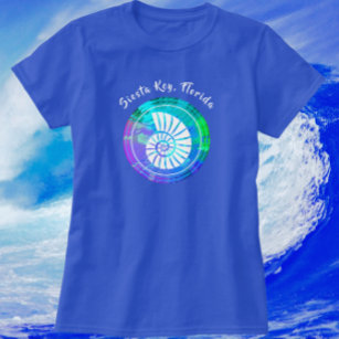 Siesta Key Florida Colorful Sea Shell Beach Trip T-Shirt