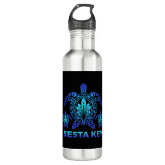 Siesta Key Florida FL Ocean Blue Turtle Souvenirs Stainless Steel Water Bottle