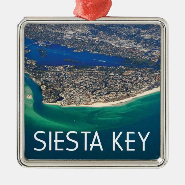 Siesta Key Florida Island View Metal Ornament (Front)