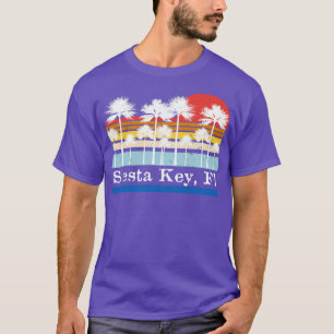 Siesta Key Florida Palm Trees Coloblock Graphic Su T-Shirt
