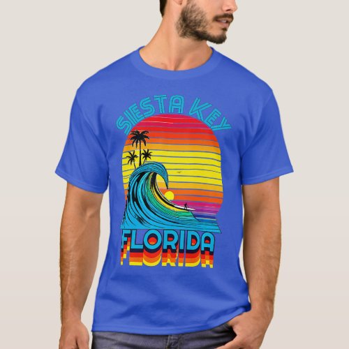 Siesta Key Florida Retro Throwback Surf  Beach Sou T_Shirt