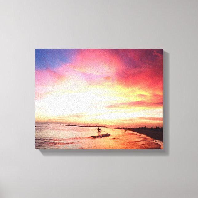 Siesta Key Florida, Summer Night, Sunset Canvas Print (Front)