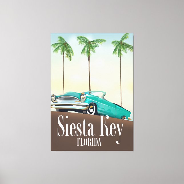 Siesta Key Florida travel poster Canvas Print (Front)