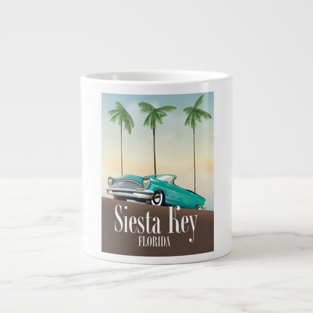 Siesta Key Florida travel poster Giant Coffee Mug (Front)