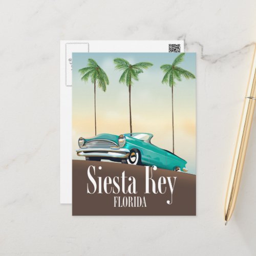 Siesta Key Florida travel poster Postcard