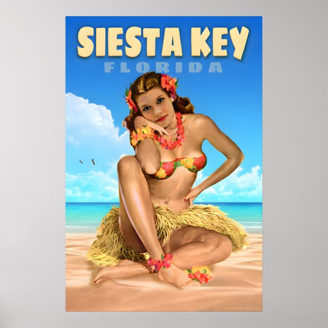 Siesta Key Florida Travel Poster Sea Eagle (Front)