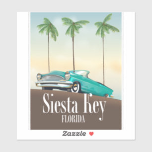 Siesta Key Florida travel poster Sticker