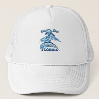 Siesta Key Florida Vacation Tribal Dolphins Trucker Hat by BailOutIsland at Zazzle