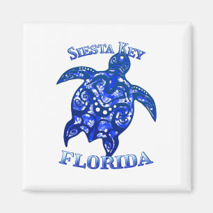 Siesta Key Florida Vacation Tribal Turtle Magnet