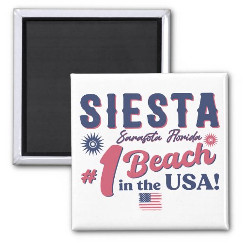Siesta Key Florida Vintage Souvenir FL Retro Beach Magnet