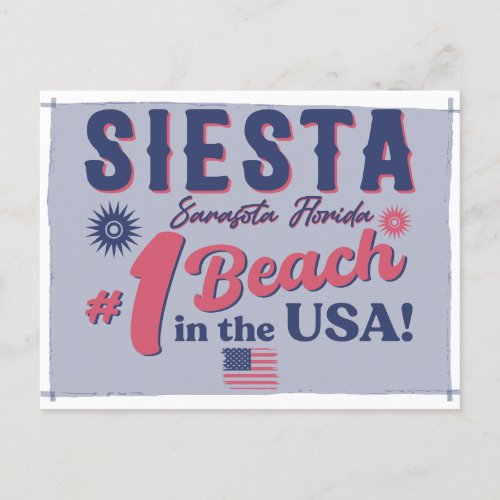 Siesta Key Florida Vintage Souvenir FL Retro Beach Postcard