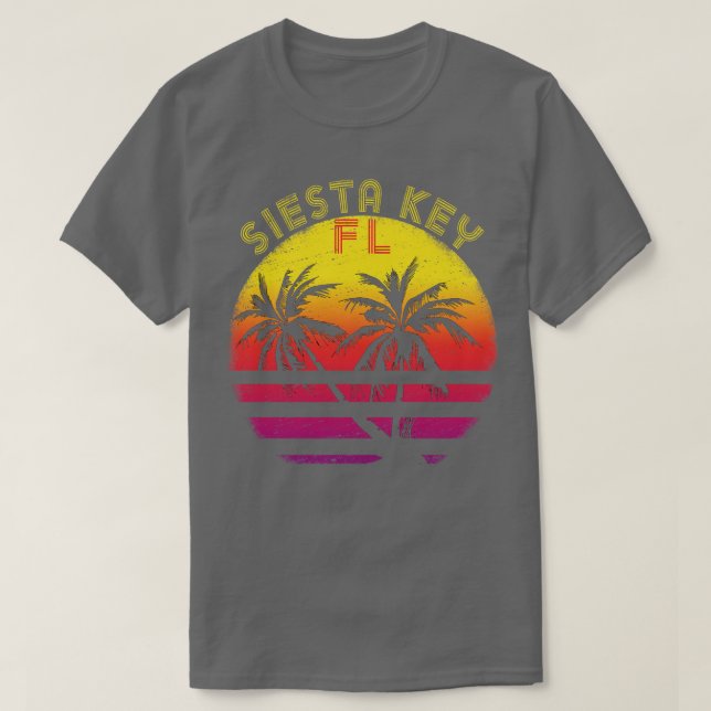Siesta Key Florida Westcoast Beach Sunset Palm Tre T-Shirt (Design Front)
