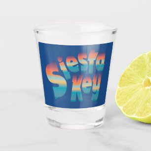 Siesta Key in sunset colors Shot Glass