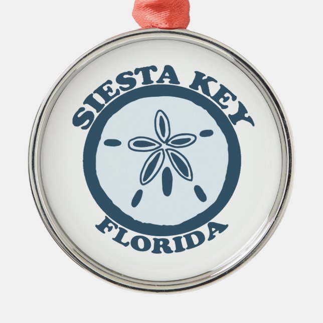 Siesta Key. Metal Ornament (Front)