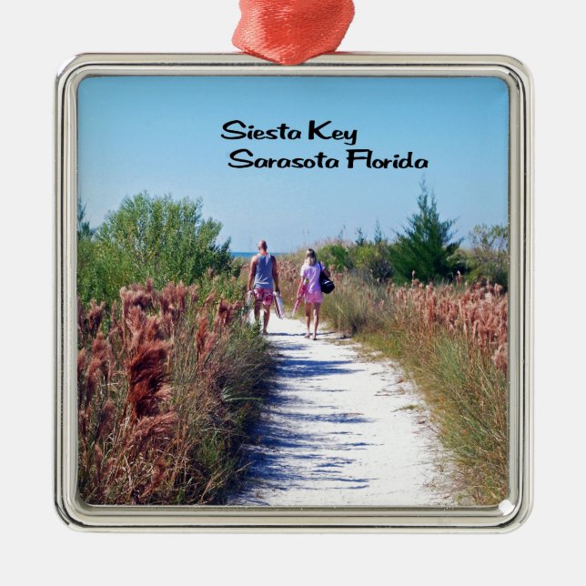 Siesta Key Metal Ornament (Front)