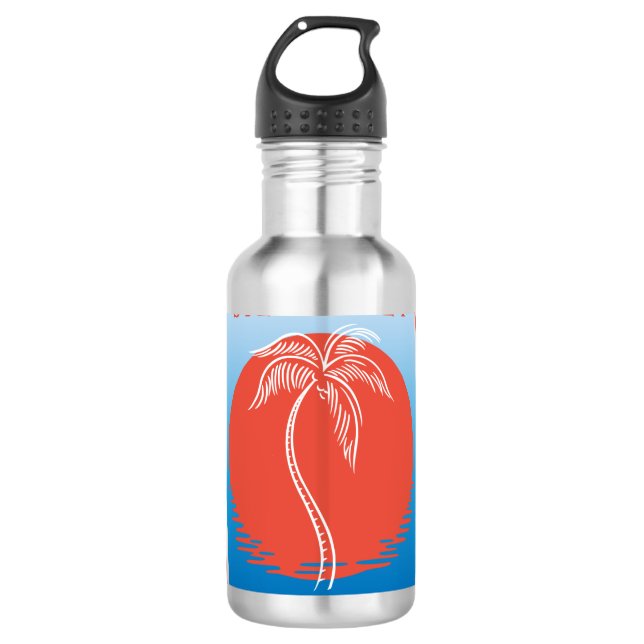 Siesta Key Palm Tree Stainless Steel Water Bottle (Front)