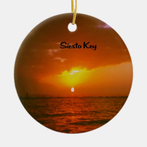 Siesta Key Sunset Ceramic Ornament