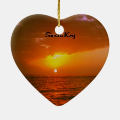 Siesta Key Sunset Ceramic Ornament