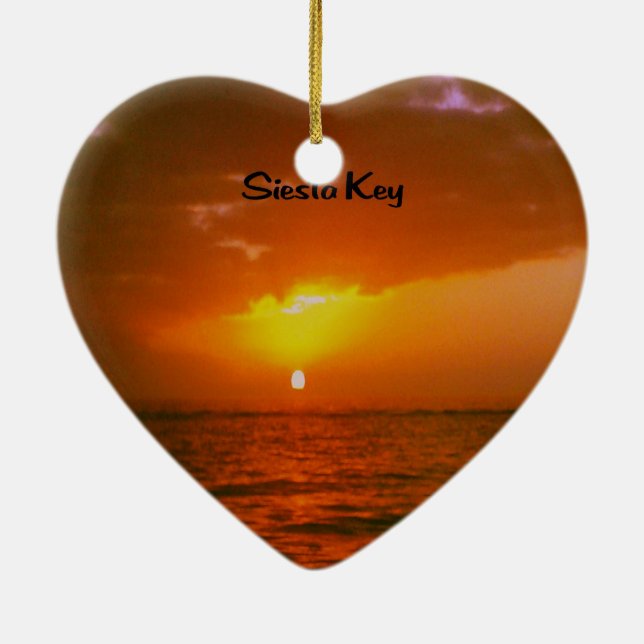 Siesta Key Sunset Ceramic Ornament (Back)