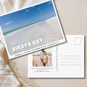 Siesta Key Wedding Florida Save the Date Postcard