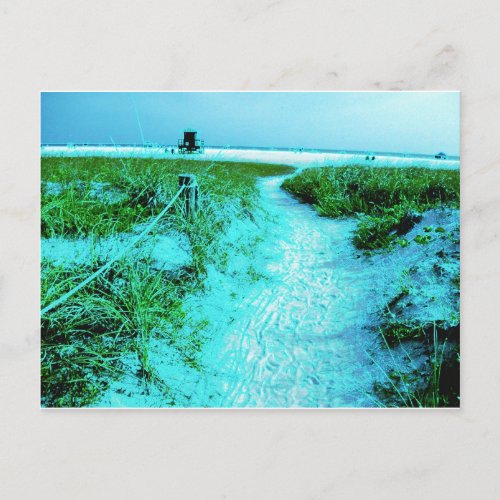 Siesta Keys Beach in Colored Edges Themed Gifts Postcard